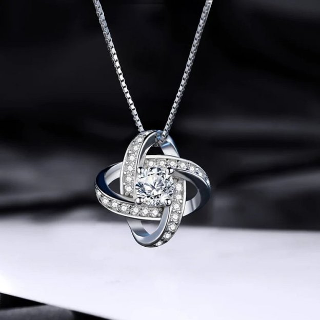 To My Daughter Love Knot Necklace "Believe In Yourself" Warm Gifts