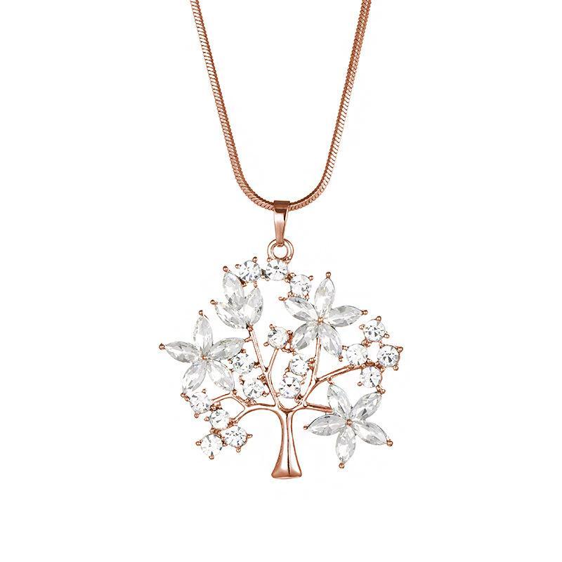 Mother's Day Gift Crystal Tree of Life Pendant Necklace-Engravingift