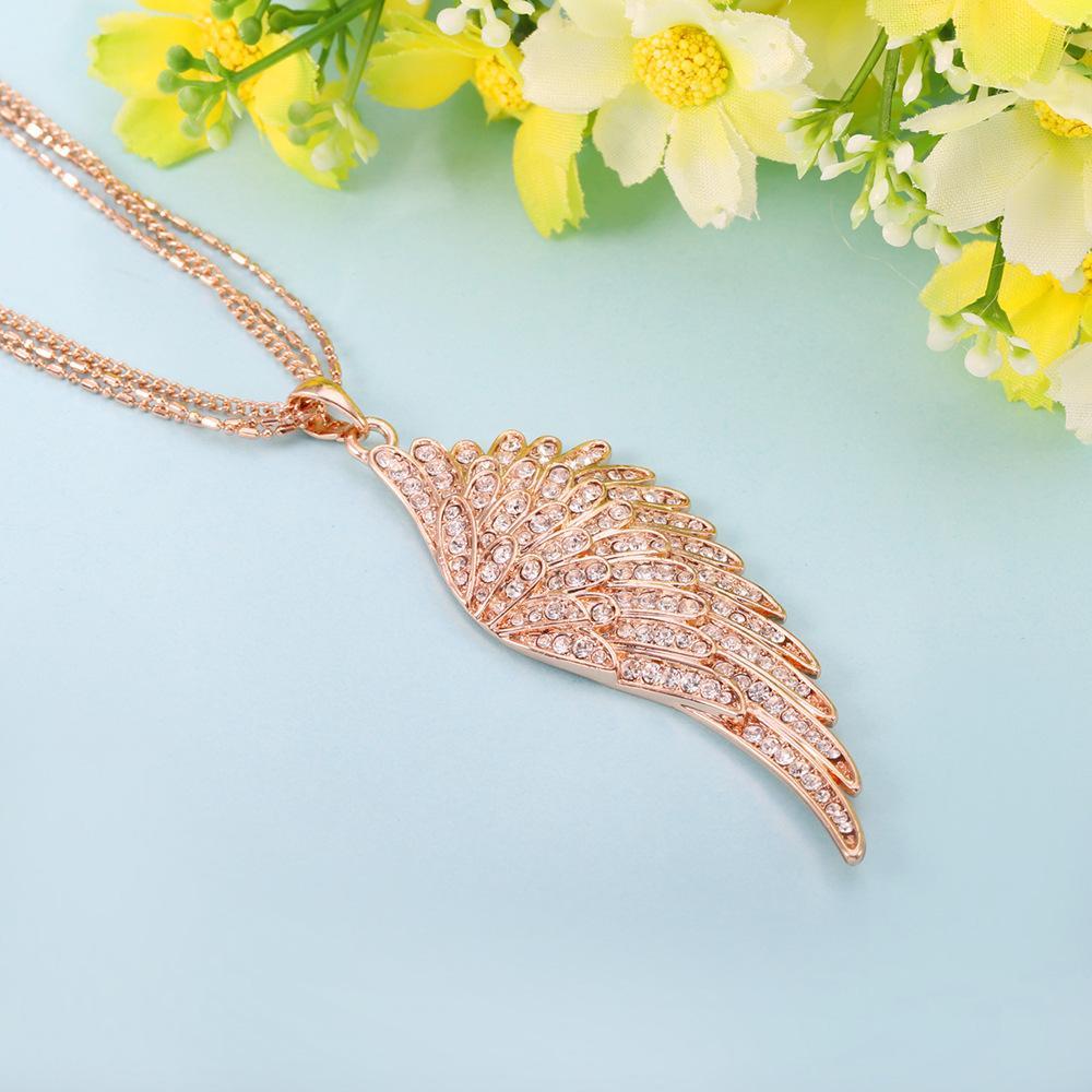 Mother's Day Gift Crystal Wing Necklace-Engravingift