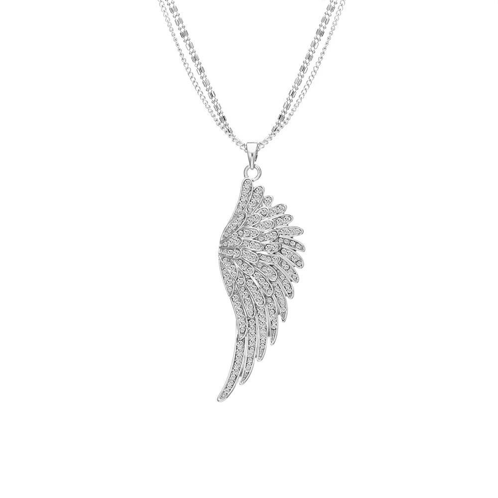 Mother's Day Gift Crystal Wing Necklace-Engravingift