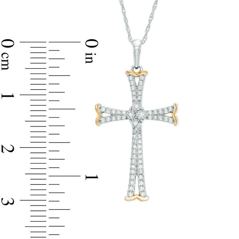 Mother's Day Gift 1/5 CT. T.W. Diamond Cross Pendant-Engravingift