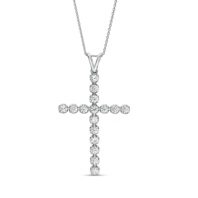 Mother's Day Gift 1 CT. T.W. Certified Lab-Created Diamond Cross Pendant in-Engravingift