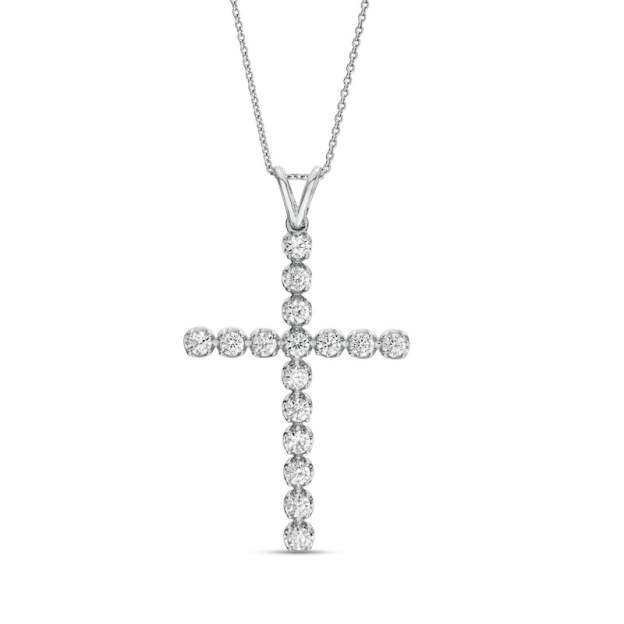 Mother's Day Gift 1 CT. T.W. Certified Lab-Created Diamond Cross Pendant in-Engravingift
