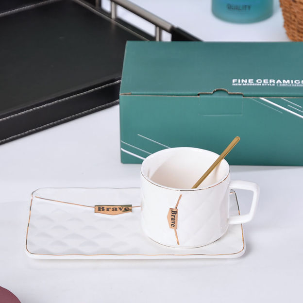 Mother's Day Gift Handbag-Shaped Creative Mug With Saucer & Spoon-Engravingift