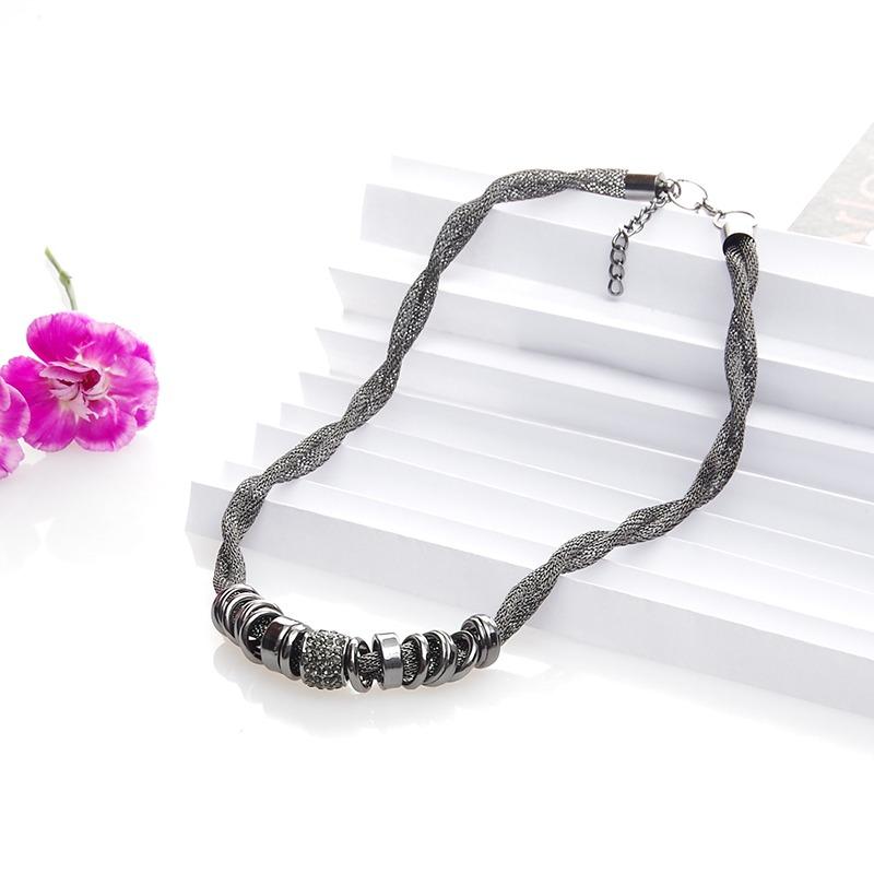 Mother's Day Gift Entwined Black Metal Necklace-Engravingift