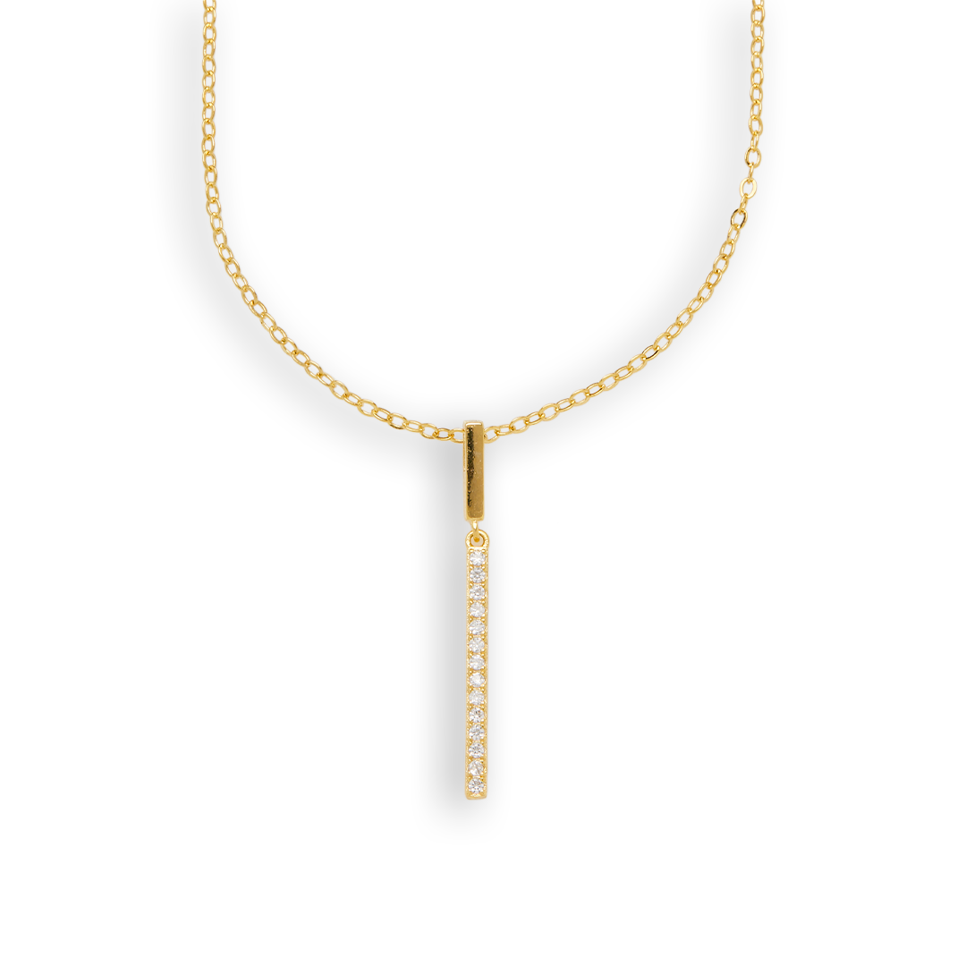 Mother's Day Gift Pavé Strip Pendant Necklace-Engravingift