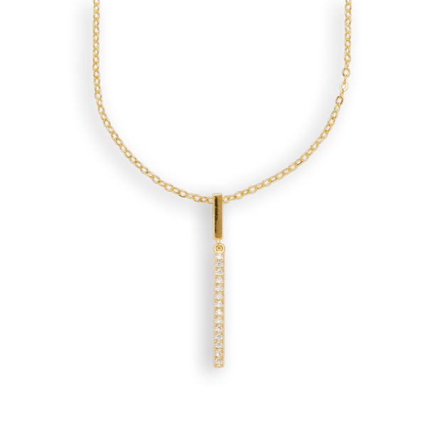 Mother's Day Gift Pavé Strip Pendant Necklace-Engravingift