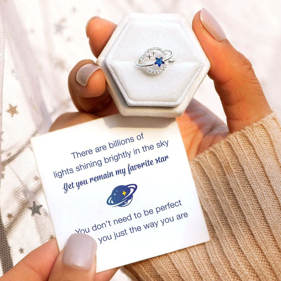 Mother's Day Gift Moon and Star S925 Universe Ring-Engravingift