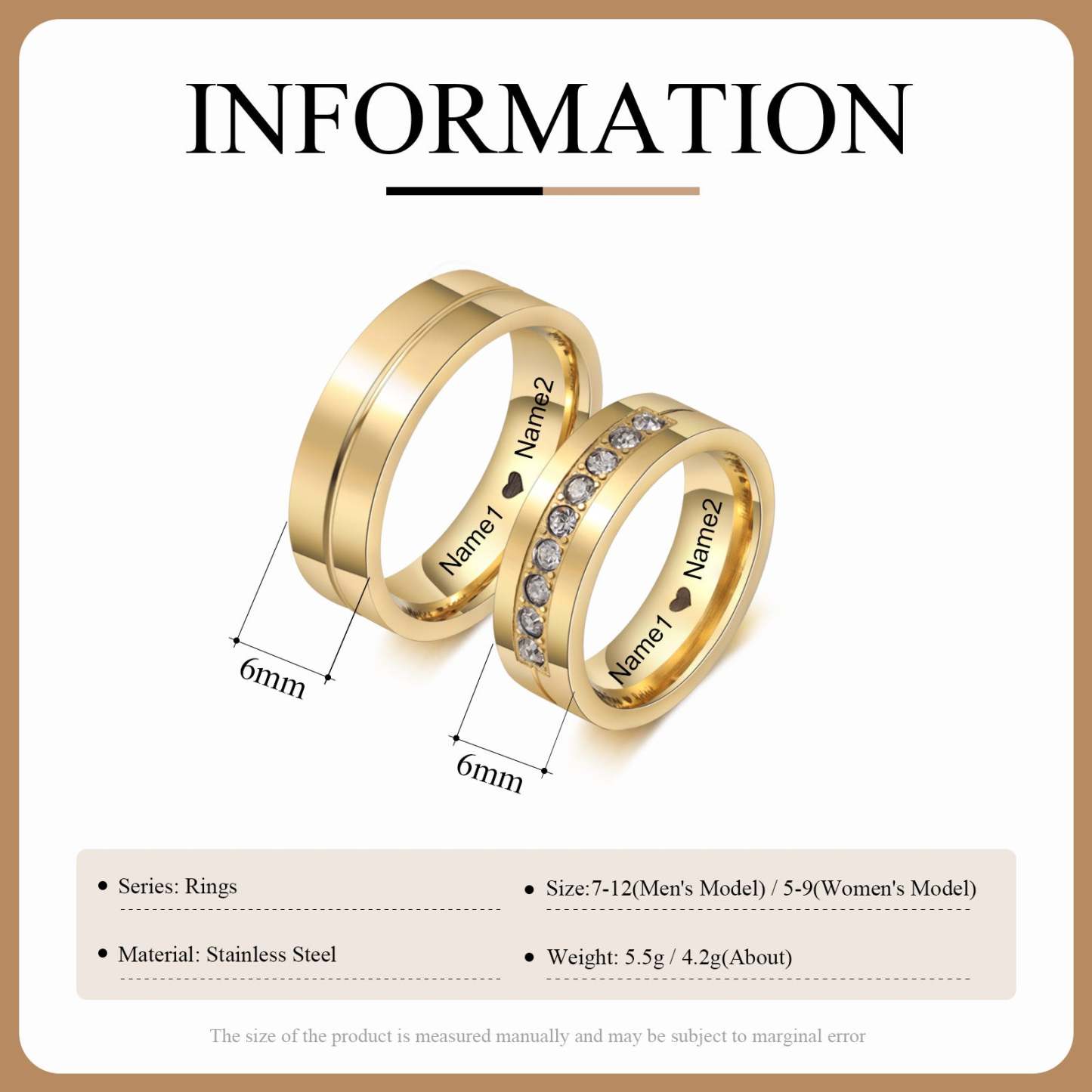 Mother's Day Gift Couple Ring Personalized Love Matching Rings Gift for Couple Friends BBF-Engravingift