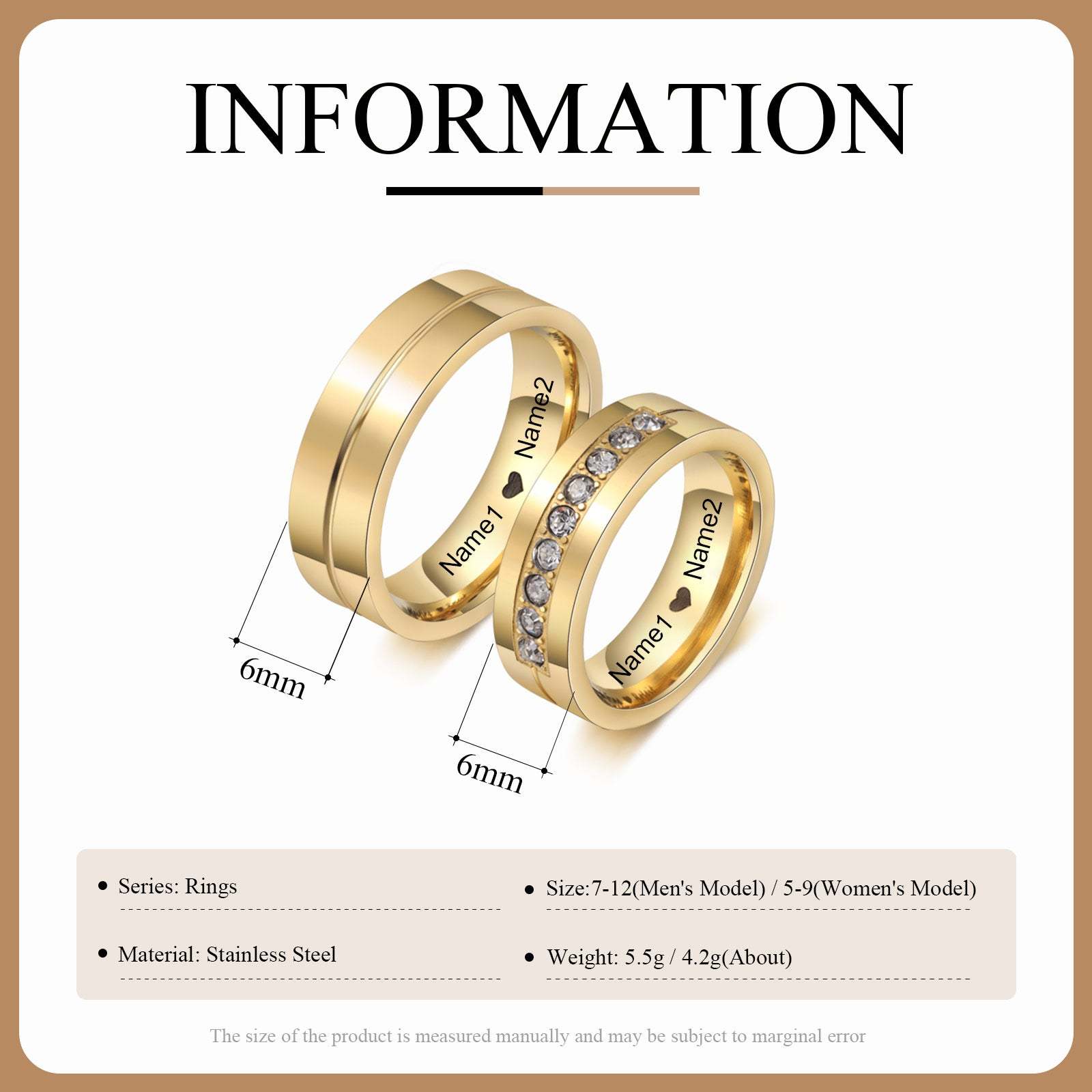 Mother's Day Gift Couple Ring Personalized Love Matching Rings Gift for Couple Friends BBF-Engravingift