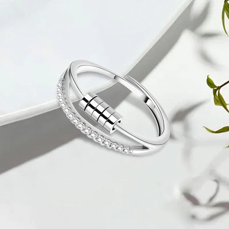 Mother's Day Gift For Daughter - S925 Drive Away Your Anxiety Layer Beads Fidget Ring-Engravingift