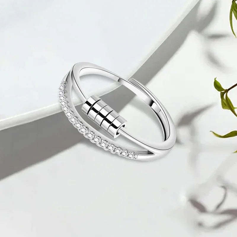 Mother's Day Gift For Daughter - S925 Drive Away Your Anxiety Layer Beads Fidget Ring-Engravingift