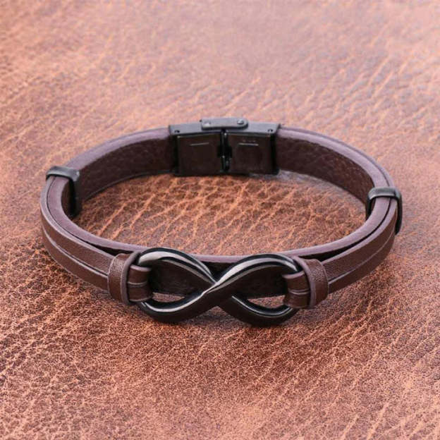 Christmas Gift Leather Infinity Knot Bracelet Birthday Gift "I LOVE YOU UNTIL INFINITY RUNS OUT"