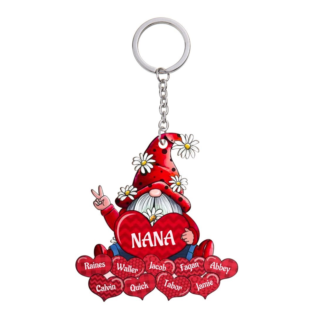 Christmas Gift Cartoon Personalized Family Names Keychain-Engravingift