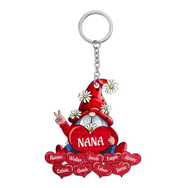 Christmas Gift Cartoon Personalized Family Names Keychain-Engravingift