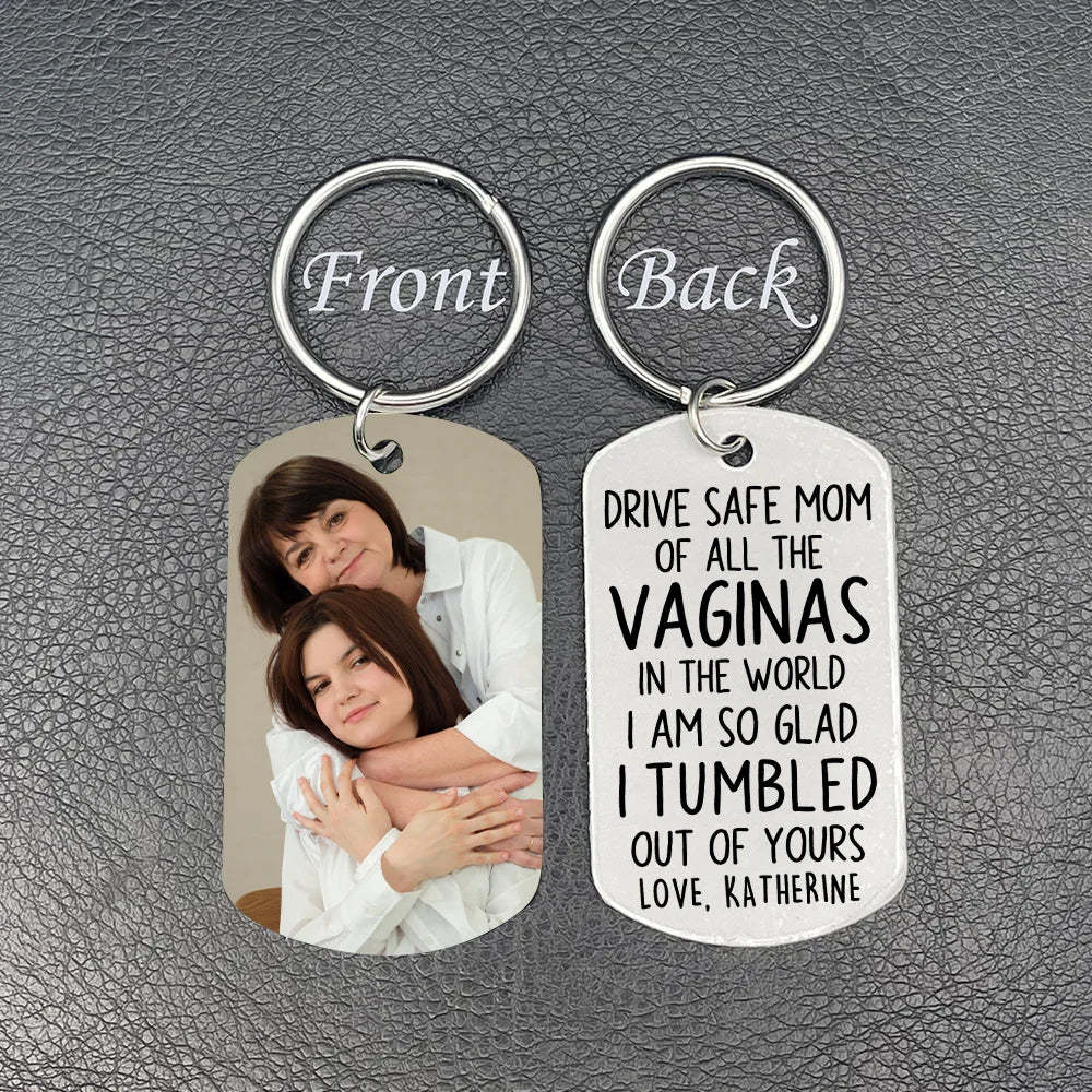 Mother's Day Gift Drive Safe Mom Personalized Photo Keychain For Mother-Engravingift