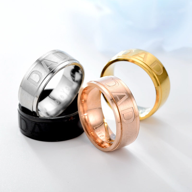 Christmas Gift Love You Dad Titanium Steel Ring Christmas Gift-Engravingift