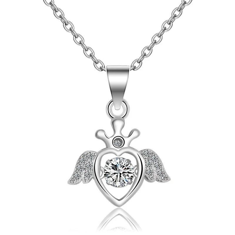 For My Badass Queen Crown Heart Sparkling Dance Necklace
