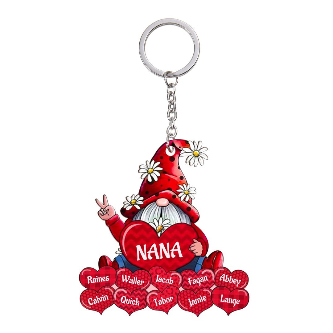 Christmas Gift Cartoon Personalized Family Names Keychain-Engravingift