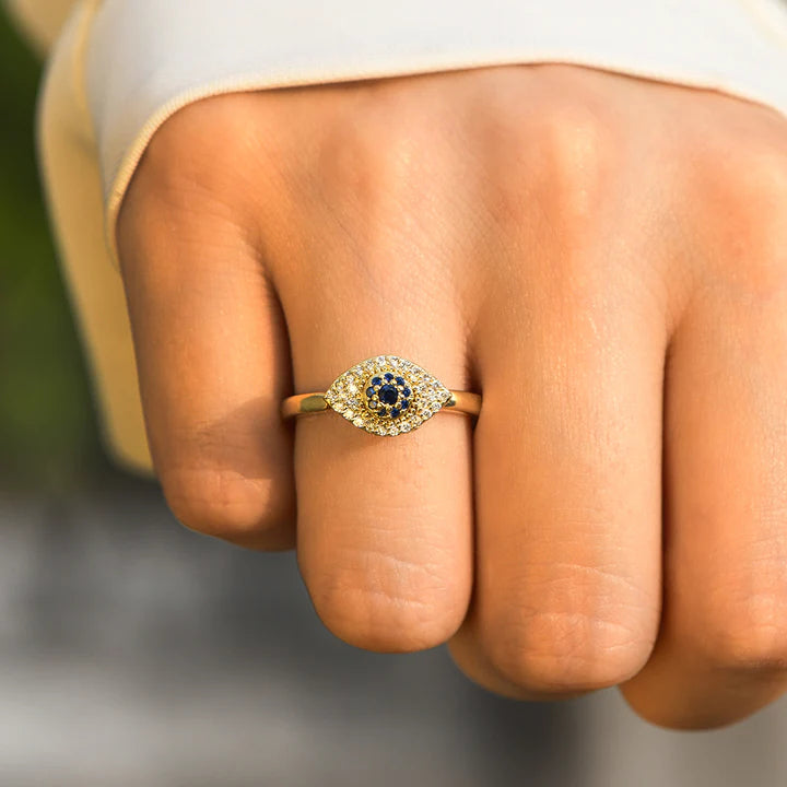 Mother's Day Gift For Granddaughter-S925 Evil Eye Fidget Ring Anxiety Spinning Ring" I will love & protect you from anything you fear"-Engravingift