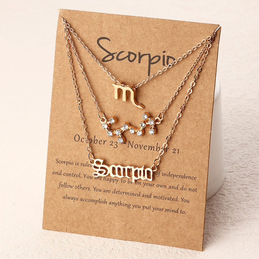 Mother's Day Gift Bohemia Layered Zodiac Necklace Summer Beach Party Jewelry for Women Girls-Engravingift