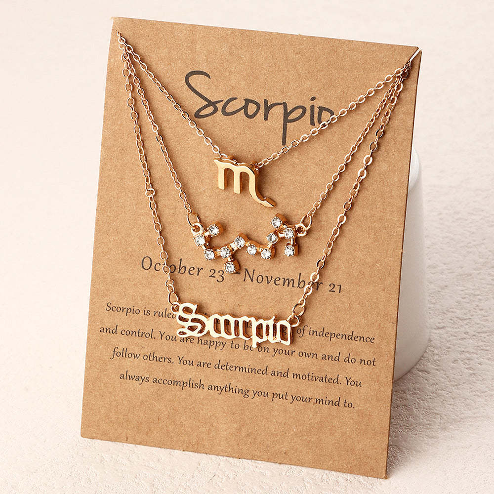 Mother's Day Gift Bohemia Layered Zodiac Necklace Summer Beach Party Jewelry for Women Girls-Engravingift