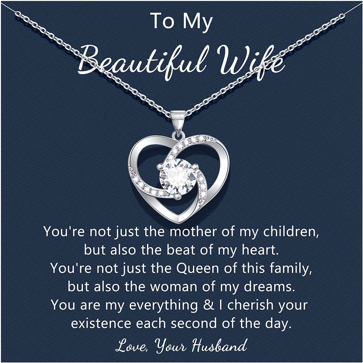 Mother's Day Gift To My Beautiful Wife-S925 Heart Love Necklace "You are the woman of my dreams" Gifts For Lover-Engravingift