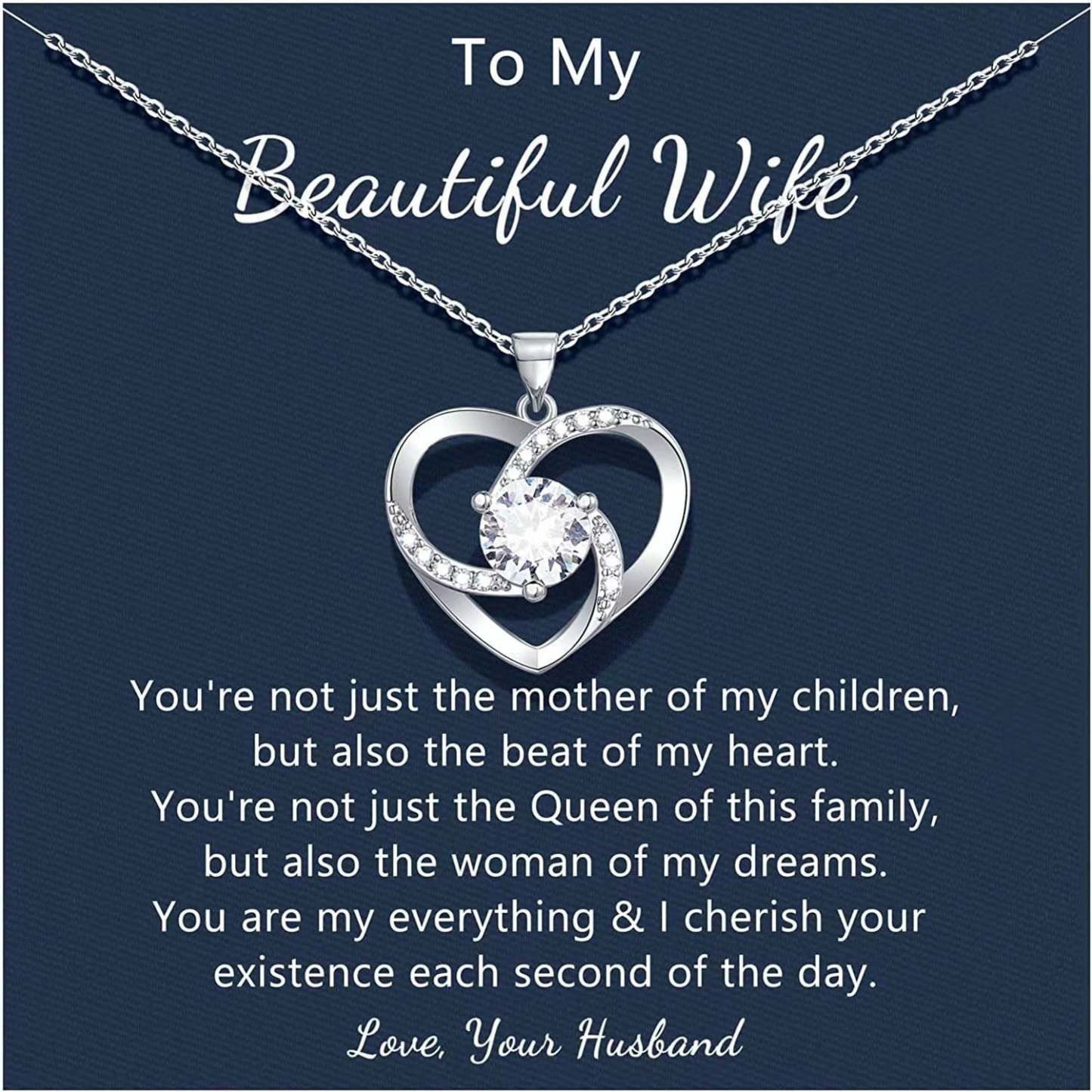 Mother's Day Gift To My Beautiful Wife-S925 Heart Love Necklace "You are the woman of my dreams" Gifts For Lover-Engravingift