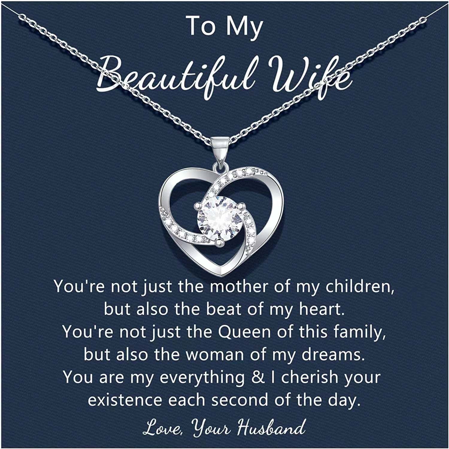 Mother's Day Gift To My Beautiful Wife-S925 Heart Love Necklace "You are the woman of my dreams" Gifts For Lover-Engravingift