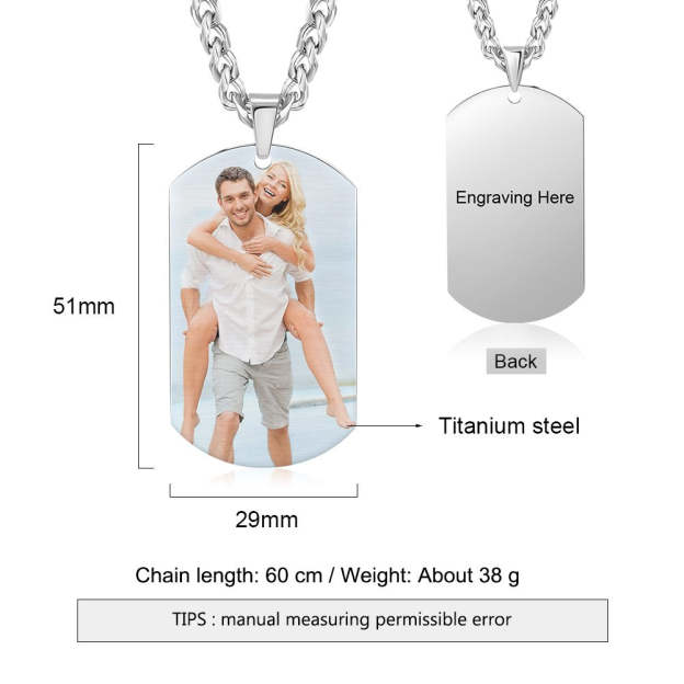 Father's Day Gift Custom Photo Tag Necklace Pendant Personalized with Engraving, Father's day personalized necklaces for women with children's photo-Engravingift