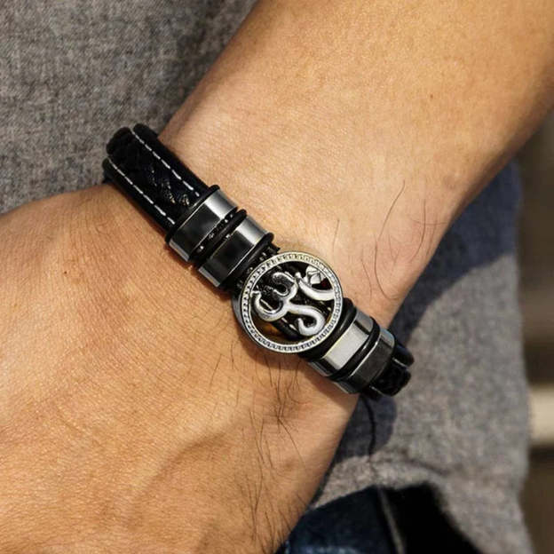 Christmas Gift To Lover Psychological Hint Leather Bracelet Relax Anxiety Birthday Gift "Breathe in Breathe out Move on" For Him-Engravingift
