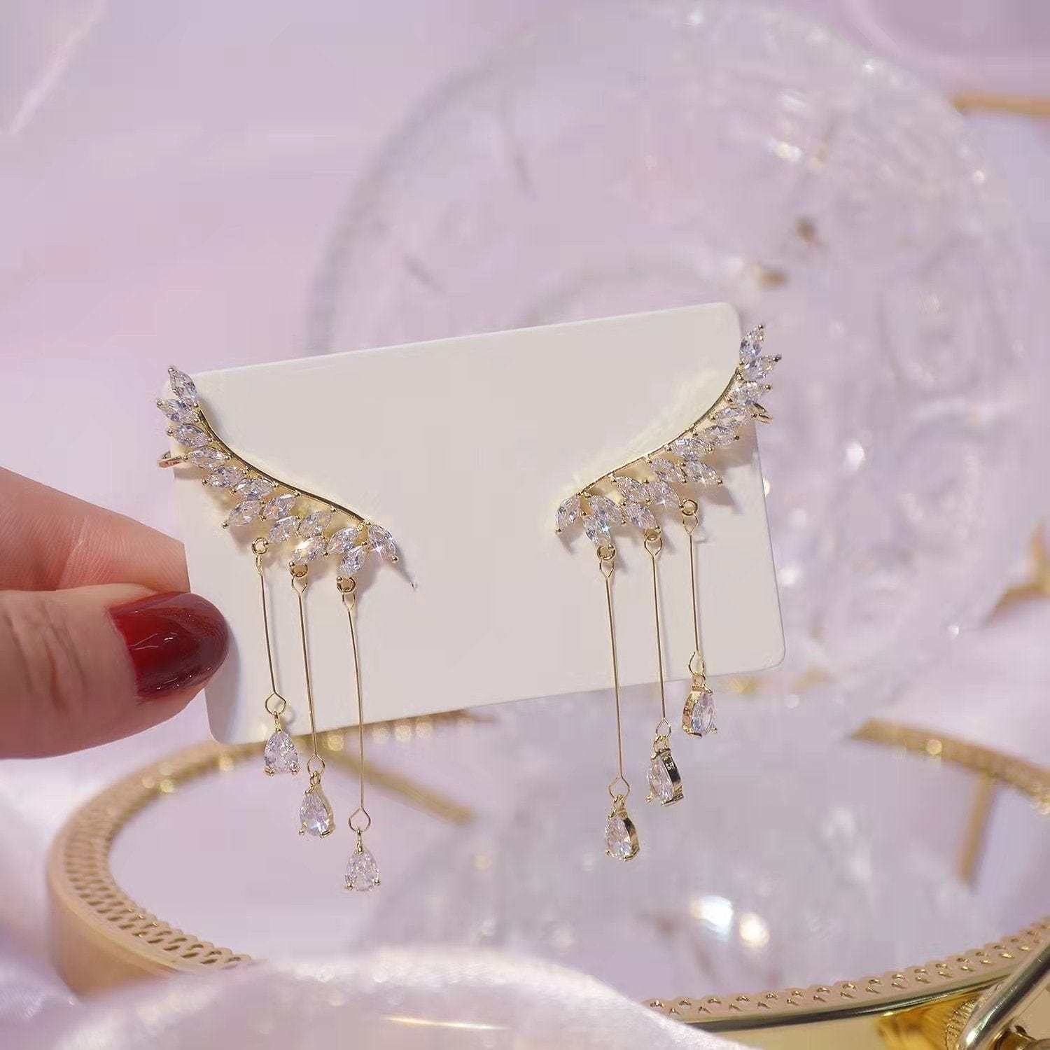 Angel Wing Earring Stud Earcuffs Earring MelodyNecklace