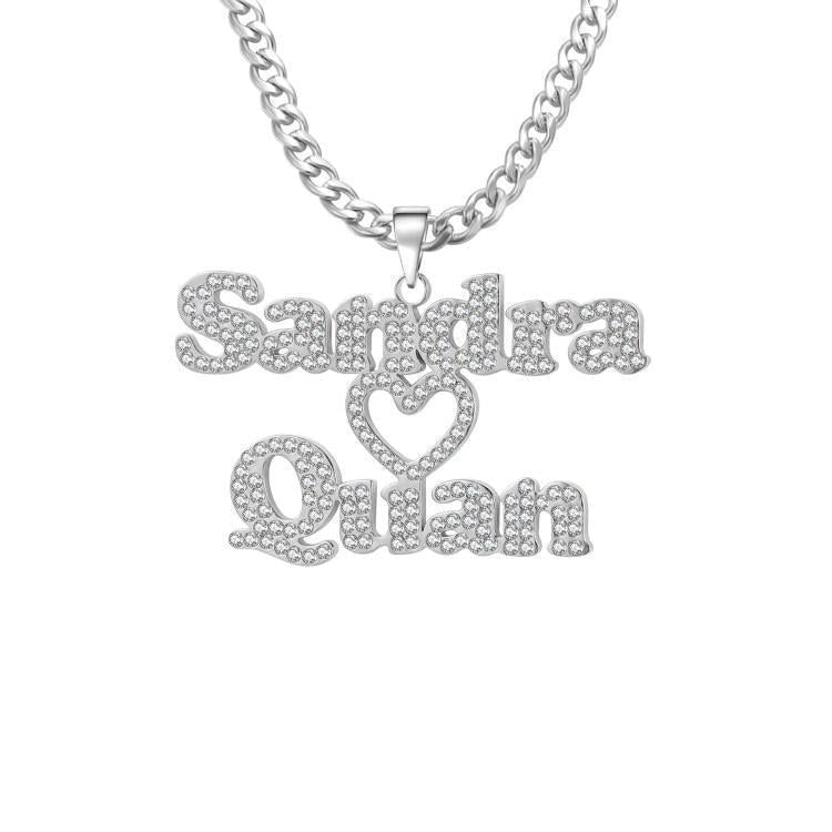 Sparkling Couple Name Necklace