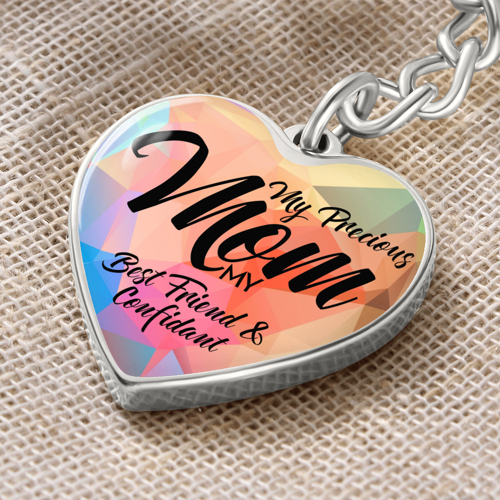 Mother's Day Gift My Precious Mom - Mother's Day Gift Graphic Heart Keychain-Engravingift