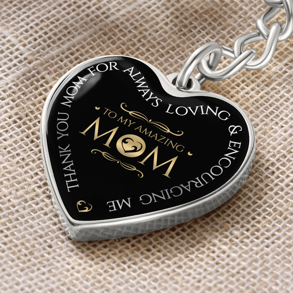 Mother's Day Gift To My Amazing Mom - Graphic Heart Keychain-Engravingift