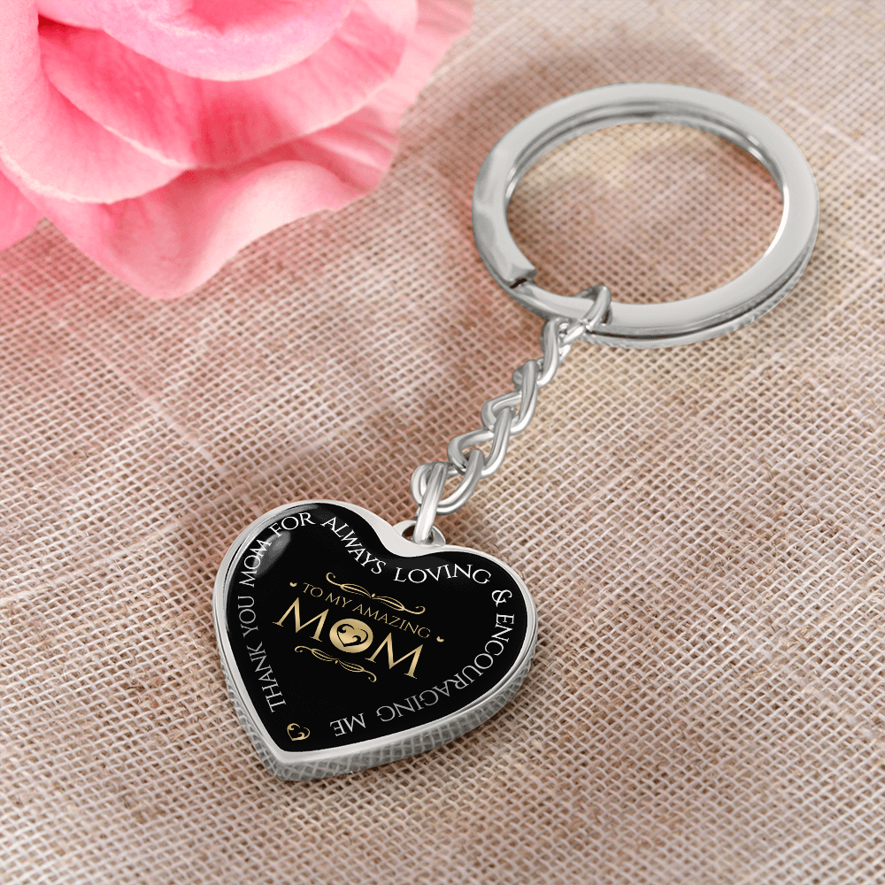Mother's Day Gift To My Amazing Mom - Graphic Heart Keychain-Engravingift