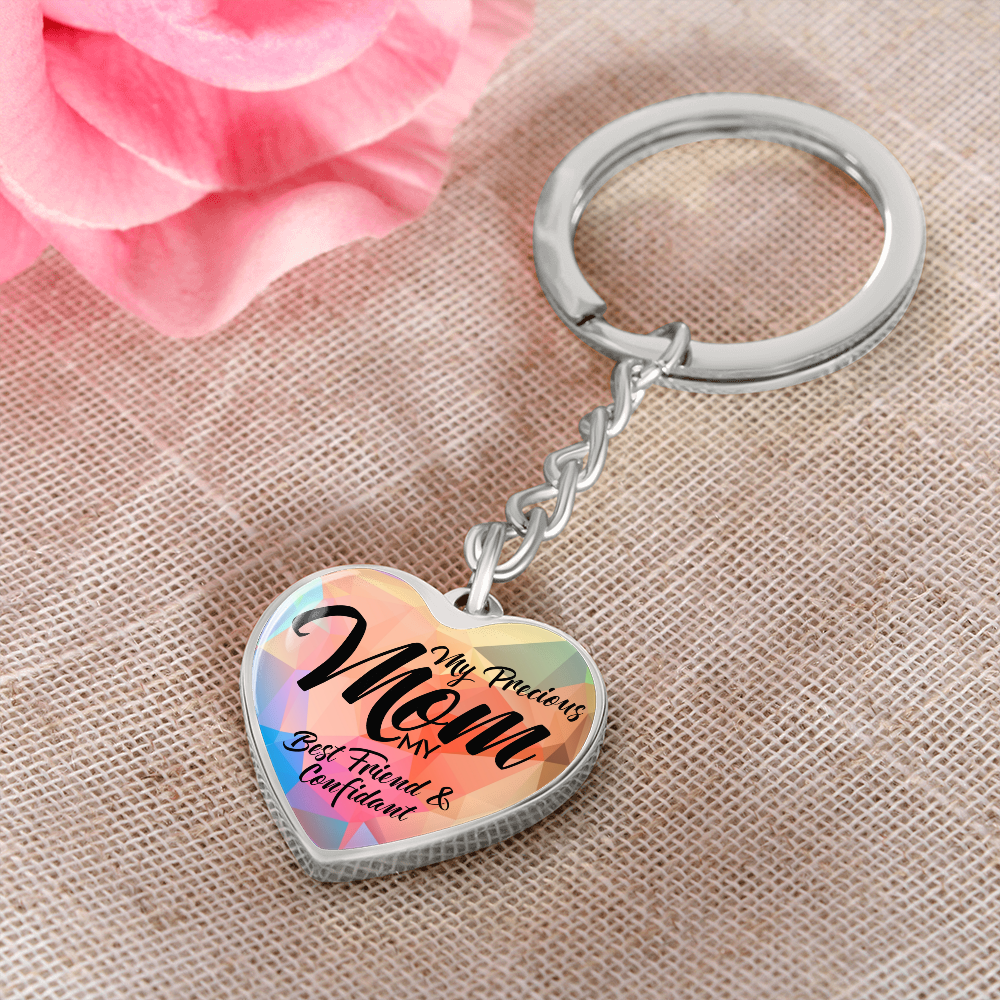 Mother's Day Gift My Precious Mom - Mother's Day Gift Graphic Heart Keychain-Engravingift