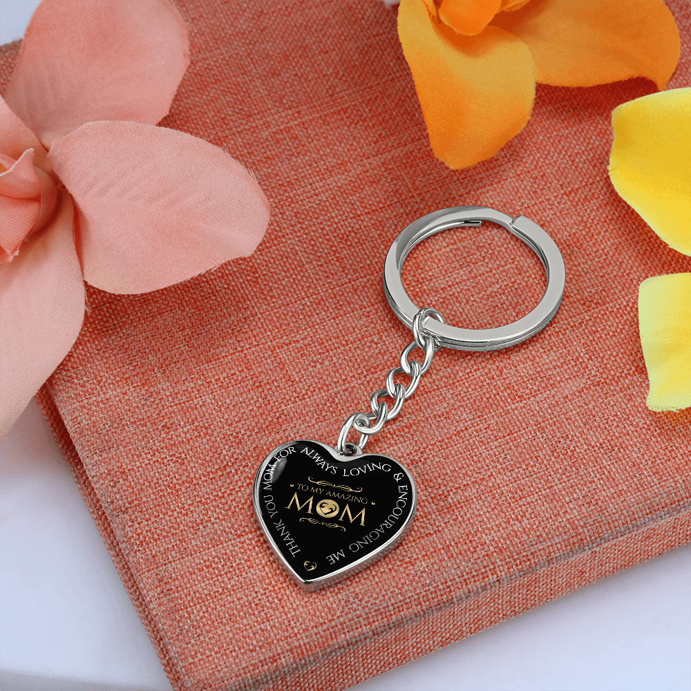Mother's Day Gift To My Amazing Mom - Graphic Heart Keychain-Engravingift