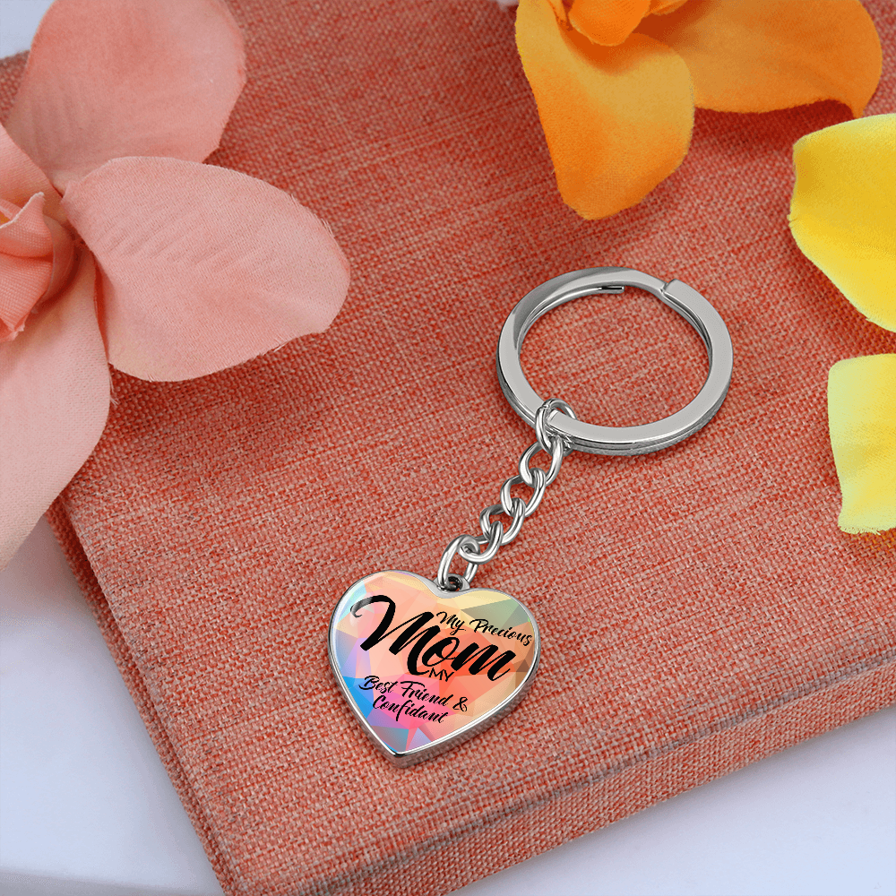 Mother's Day Gift My Precious Mom - Mother's Day Gift Graphic Heart Keychain-Engravingift