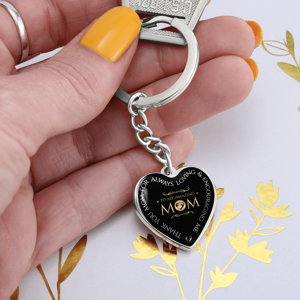 Mother's Day Gift To My Amazing Mom - Graphic Heart Keychain-Engravingift