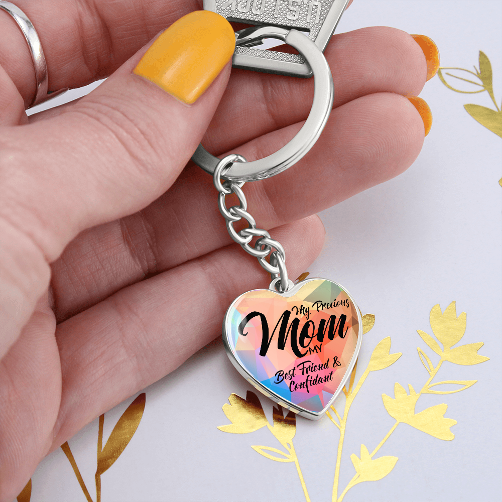 Mother's Day Gift My Precious Mom - Mother's Day Gift Graphic Heart Keychain-Engravingift