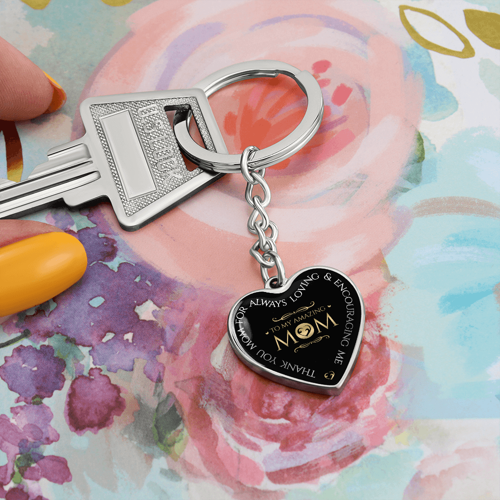 Mother's Day Gift To My Amazing Mom - Graphic Heart Keychain-Engravingift