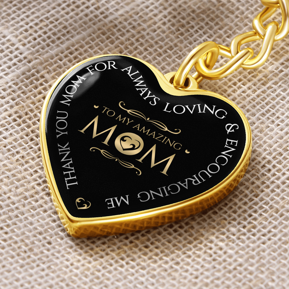 Mother's Day Gift To My Amazing Mom - Graphic Heart Keychain-Engravingift