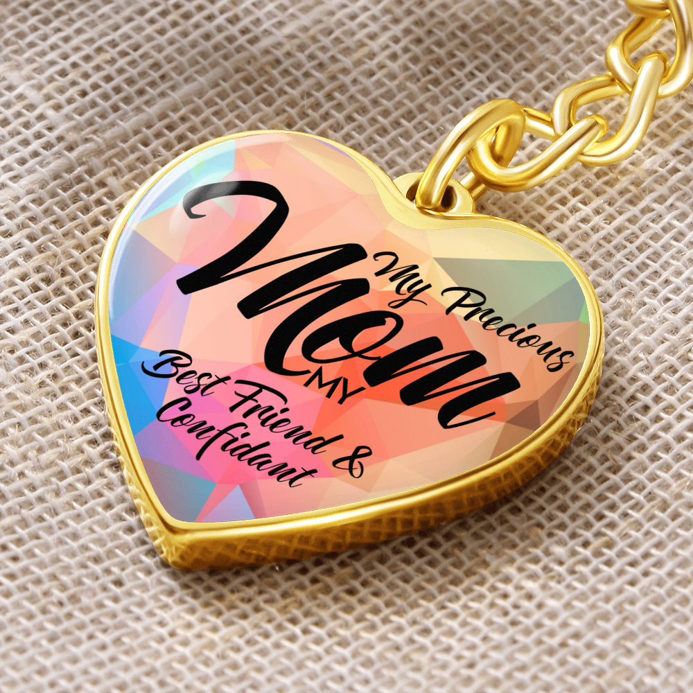 Mother's Day Gift My Precious Mom - Mother's Day Gift Graphic Heart Keychain-Engravingift