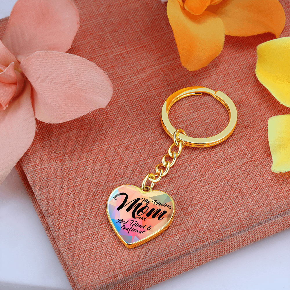 Mother's Day Gift My Precious Mom - Mother's Day Gift Graphic Heart Keychain-Engravingift
