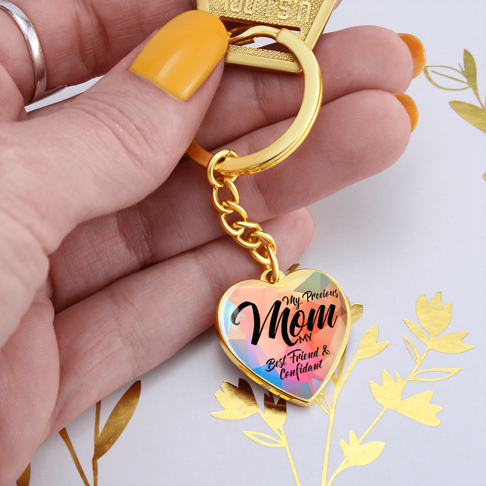 Mother's Day Gift My Precious Mom - Mother's Day Gift Graphic Heart Keychain-Engravingift