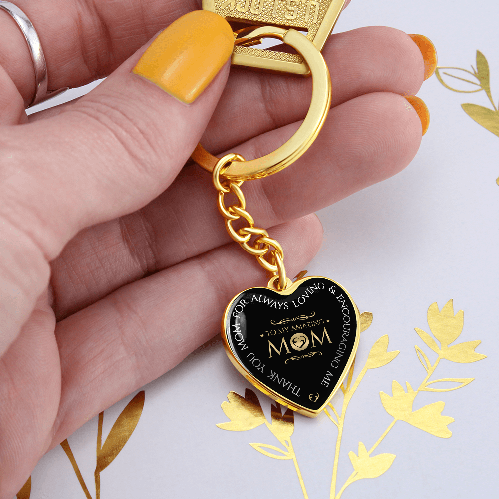 Mother's Day Gift To My Amazing Mom - Graphic Heart Keychain-Engravingift