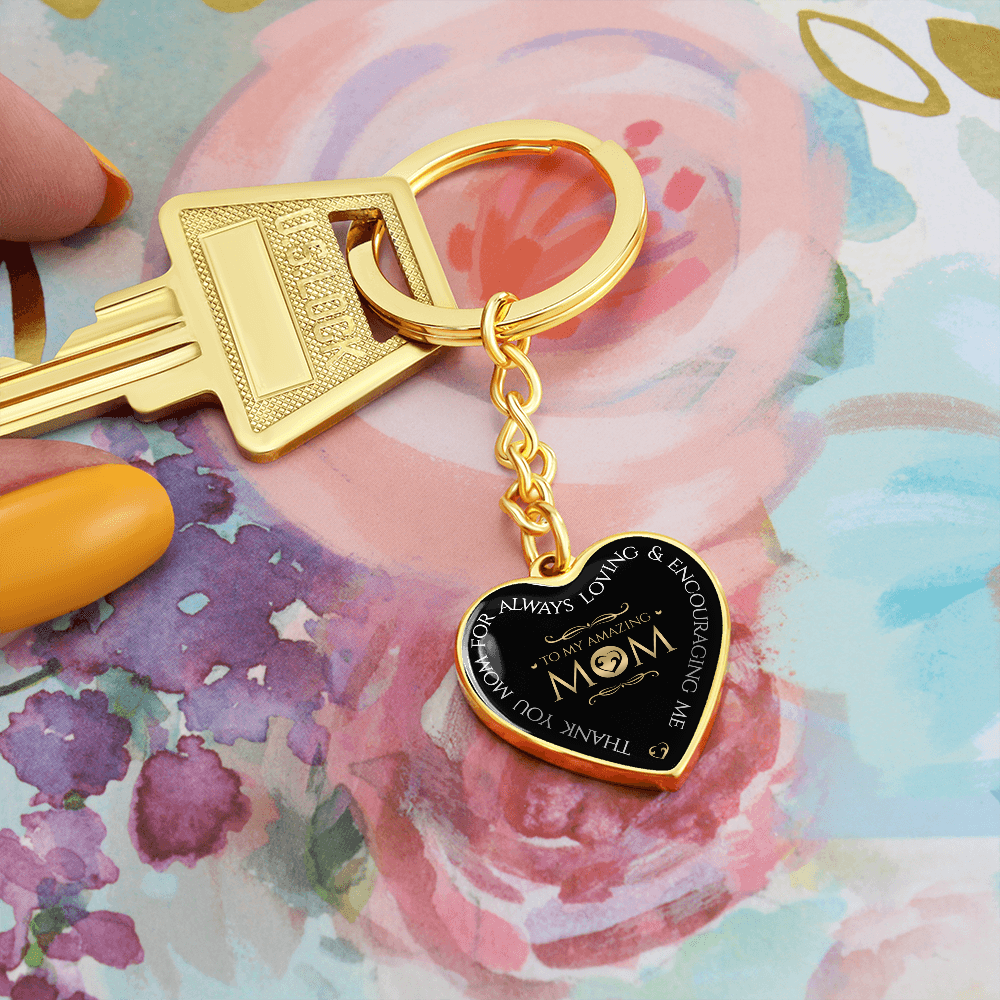Mother's Day Gift To My Amazing Mom - Graphic Heart Keychain-Engravingift