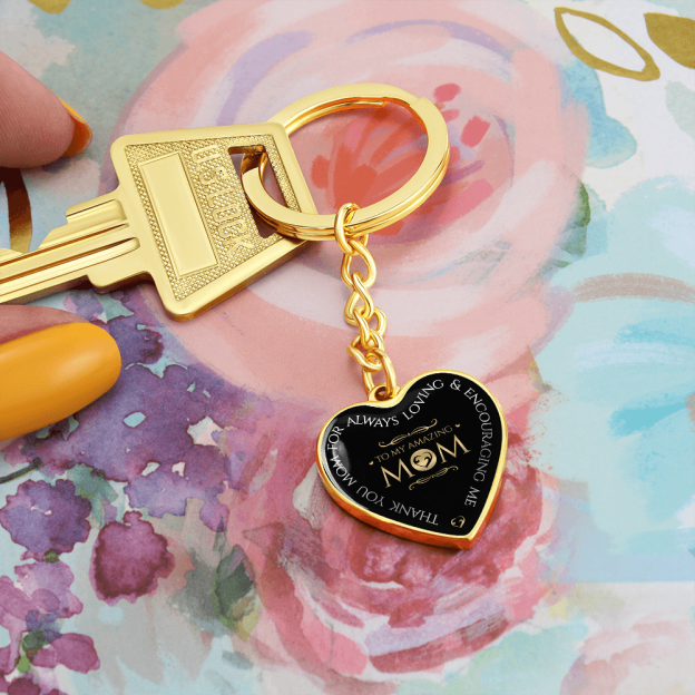 Mother's Day Gift To My Amazing Mom - Graphic Heart Keychain-Engravingift