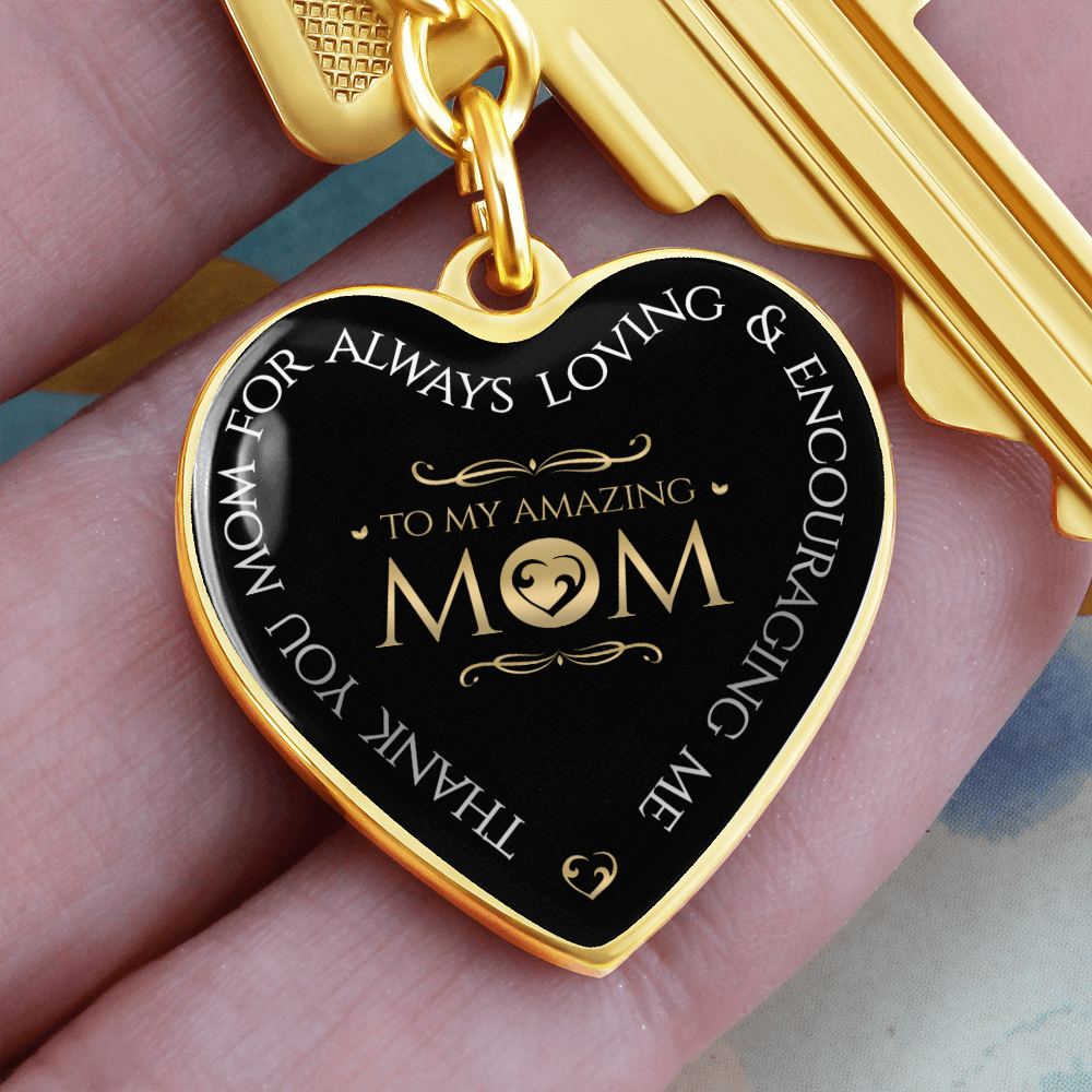Mother's Day Gift To My Amazing Mom - Graphic Heart Keychain-Engravingift